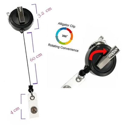 Retractable Badge Reel with ID Clip for Nurse, Student Badge